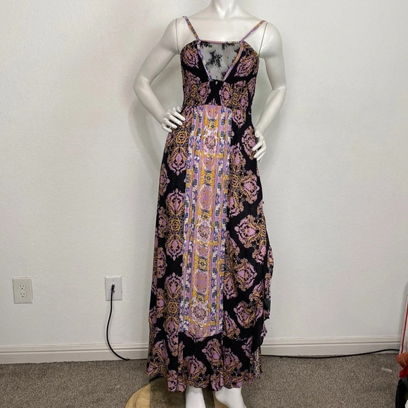 Free People NEW Bohemian Hippie 70's Inspired Retro That Moment Maxi Dress Sz.XS - Picture 2 of 11